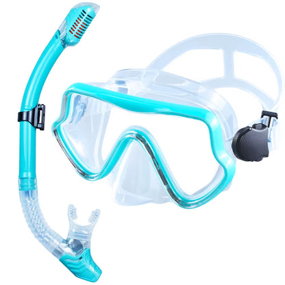Scuba Diving Mask Snorkel Set for Adults Tempered Glass Professional Panoramic Snorkeling Gear Swimming Training Snorkel Kit